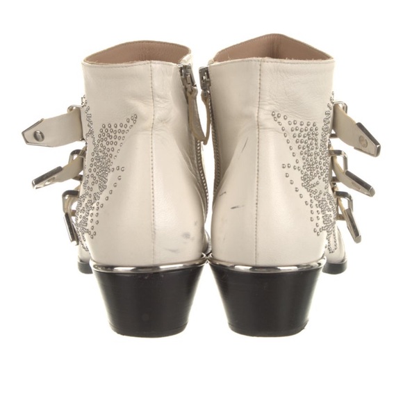Chloé Leather Studded Accents Moto Boots - Picture 2 of 5